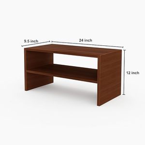 Woodworks Wooden Shoe <b>Rack</b> for Home, Chappal Slippers Organizer Stand I 2-Tier I Finish-Suede DIY (Walnut) - Product Image 4