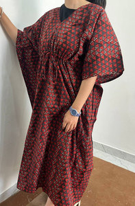 Vestido Kaftán Largo de Algodón Estampado para Mujer, con Sensación Cómoda y Apariencia Moderna - Product Image 2