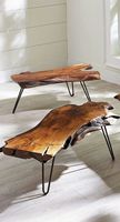 Table basse en bois massif époxy Live Edge Studio - Meuble de salon durable, écologique et personnalisable - Modèle 030 - Garantie 2 ans