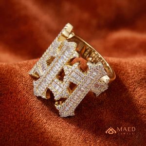 <b>Mens</b> Gold Plated Moissanite Prong Setting Cross Hip Hop Statement <b>Ring</b> <b>for</b> <b>Men</b> Daily Wear Anniversary Gift - Product Image 3