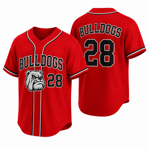 Customizable Two Button <b>Baseball</b> Jersey College Stretch Comfort Soft Interlock Custom Artwork Tournament Competition Top Factory - Product Image 1