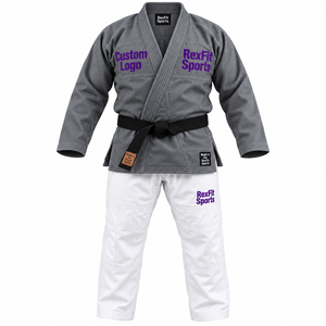 Uniforme de Jiu Jitsu Brasileño al por Mayor con Bordado Personalizado en el Pecho, Pantalones de Grappling a Juego y Etiqueta Tejida en el Cuello - Product Image 1
