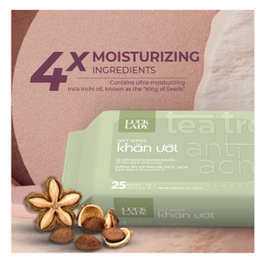 Toallitas Húmedas Luck Lady para Higiene e Cuidado de la Piel, 25 Unidades, Fragancia Natural, Portátiles, No Tejidas, Paquete de Bolsillo, Desechables, Toallitas Íntimas - Product Image 3