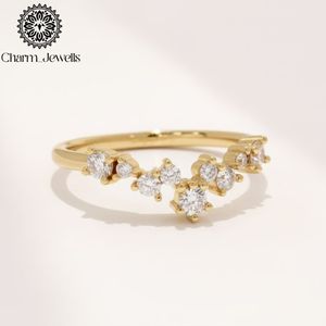Bague de fiançailles Charm Jewells en moissanite taille coussin motif fleur, en argent 925, sertie à griffes, style classique pour femme, certifiée IGI, or 3g - Product Image 1