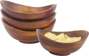 Bol à salade en bois artisanal jetable et écologique – Vaisselle rustique en bois naturel pour fêtes, restaurants, hôtels et usage domestique - Product Image 3