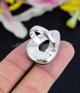 Anillo de Plata de Ley 925 hecho a mano con brillo dorado, obsidiana, obsidiana brillante hecha a mano - Product Image 4