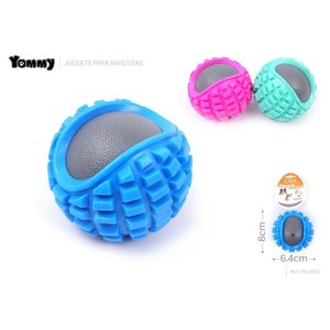 Jouet pour chien Yommy Pet Ball 8cm, balle interactive en caoutchouc pour animaux de compagnie - Product Image 1