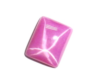 Rubis Étoile Rouge Rectangulaire 10x12 mm 6,5 Carats Créé en Laboratoire Poli Opaque Cabochon avec Effet Étoile à 6 Branches pour la Fabrication de Bijoux - Product Image 1
