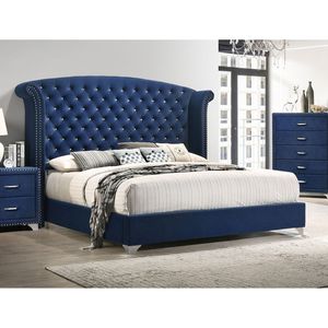 Letto Chantel Pacific Blue Wingback Eastern King Imbottito - Categoria Prodotto - Product Image 1