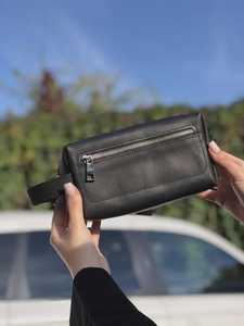 Luxury Leather <b>Toiletry</b> Bag Men Travel Cosmetic Organizer Waterproof Dopp Kit <b>Storage</b> Bag LTB-0125 - Product Image 6
