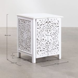 Carved Wood Nightstand Bedside <b>Table</b> <b>Storage</b> Cabinet Modern Bedroom <b>Side</b> <b>Table</b> - Product Image 3