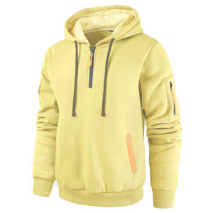 Sweat-shirts à capuche oversize pour hommes, tendance, respirants, avec demi-fermeture éclair, possibilité de personnaliser la couleur selon votre choix. - Product Image 4