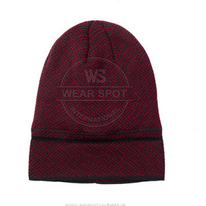 Wholesale Custom Logo And Size Beanies Hats Comfortable Hot Selling 100% Wool Winter Jacquard Beanies Hats - Product Image 3
