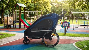 3 in 1 Single Seat Kids Aluminum Alloy <b>Frame</b> Stroller/Trailer/Jogger 600D water-resistant Fabric Lightweight EVA Swivel Wheel - Product Image 2