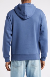 Sweat-shirt à capuche bleu pour homme avec imprimé de la marque Flame, poche avant, coupe décontractée, vêtement d'automne, 100% coton FRENCH TERRY - Product Image 3