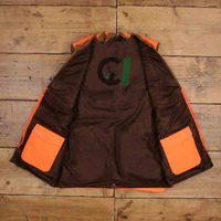 Gilet de chasse pour homme en polyester de qualité supérieure, haute visibilité, orange vif et marron, pour l'aventure en montagne et le tir, vente en gros à prix abordable
