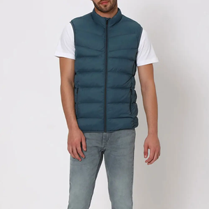 Chaleco Acolchado Ligero Azul Turquesa para Hombre, Chaleco sin Mangas de Poliéster con Cuello Alto, Cortavientos, Suave y Cómodo - Product Image 5