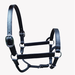บังเหียนม้าหนังลายจระเข้พรีเมียมแบบ Anatomic พร้อมหัวเข็มขัดทองเหลืองแท้ อุปกรณ์สำหรับม้า บังเหียนม้า - Product Image 1