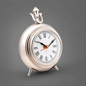 Reloj de Mesa Plateado de Alta Gama |   Reloj de Escritorio Decorativo Vintage para el Hogar y la Oficina, Elegante Regalo, Decoración Atemporal para el Hogar y la Oficina - Product Image 1
