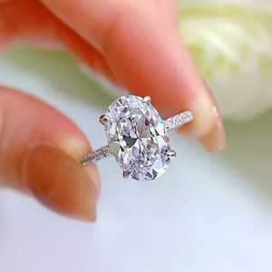 Anillo de compromiso exclusivo con diamante ovalado en oro, oro rosa, oro blanco, plata, diamante cultivado en laboratorio, certificado IGI, de color D, claridad VVS-VS, para mujer. - Product Image 6