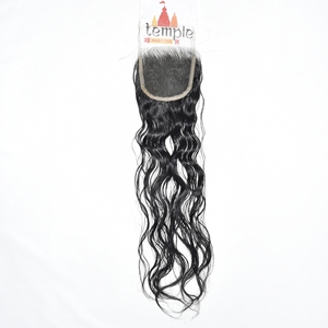 ผมแท้จากอินเดียแบบ Temple 4x4 HD Closure Remy Virgin  ถักด้วยเครื่องจักรแบบ Double Weft สีดำ - Product Image 6