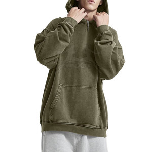 Sweat-shirts à capuche pour hommes de haute qualité, style streetwear, effet délavé à l'acide, coupe ample, légers - Product Image 2