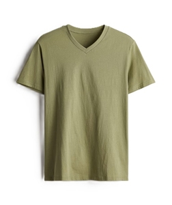 T-shirt pour homme en coton 100% de haute qualité, col en V, manches courtes, respirant, décontracté, vêtements d'été pour homme, logo personnalisé - Product Image 4