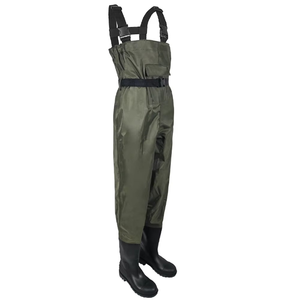 Salopette de travail et de chasse décontractée pour homme, motif Real Tree, vert olive, imperméable, avec bottes noires - Product Image 2