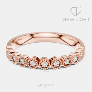 Bague de fiançailles en diamant de laboratoire certifié IGI 0,121 carat, or blanc 14 carats, taille ronde, F+ VS+, pavé, bijoux pour femmes - Product Image 3