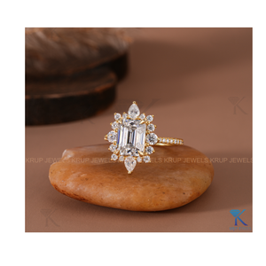 High Quality <b>Emerald</b> Cut <b>Ring</b> Adjustable Diamond 925 Sterling <b>Silver</b> Elegant Band Modern Minimalist Engagement Wedding Jewelry - Product Image 2