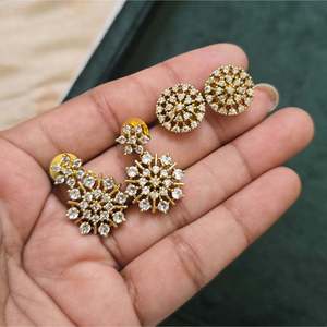 24K Gold Plated Bridal Jewelry Set-Fine Earring Set for Daily Wear - Product Image 3