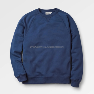 Design Simple Qualité De Luxe Bleu Foncé Polaire Dos Ras Du Cou Raglan Fit Pull Sweat Hommes HoodiesDDP Expédition - Product Image 1