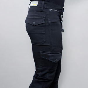 กางเกงยีนส์ผู้ชายดีไซน์ใหม่ทรงสกินนี่ และกางเกงยีนส์ผู้ชายเอวกลางยืดได้สีฟ้าอ่อน - Product Image 3