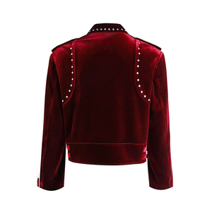 New Arrival Wholesale Custom Winter Stand Collar High Street Style Bomber <b>Jacket</b> for <b>Men</b> Private Label OEM Custom Velour Front - Product Image 2
