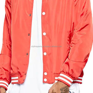 High Quality Satin Bomber Varsity <b>Jacket</b> <b>Men</b> Women Plus Size Custom Logo Hooded Collar <b>Light</b> Winter Work Single Fabric Package - Product Image 6