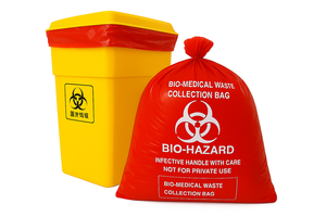 Residuos peligrosos Amarillo Rojo Azul Verde 32-45 Galones 120-170 Ltr Bolsa de plástico Bolsa de residuos infecciosos médicos para basura de riesgo biológico - Product Image 2