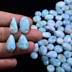Lote al por mayor de cabujones de larimar natural, gemas sueltas de formas mixtas para la fabricación de joyas, con iridisencia azul certificada, 11x11x4mm - Product Image 1
