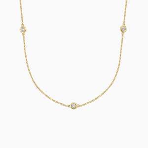 Lab Grown Diamond Bezel Set 0.25 Carat 10K White Gold Rhodium Plated Dainty Chain IGI Certified Women's <b>Necklace</b> - Product Image 4