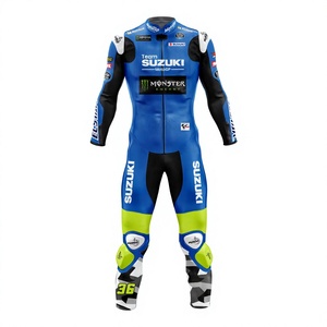 Joan Mir Ruzuki Racing Leather Suit 1Pc Cowhide/Kangaroo Moto Track/Riding MotoCp Jumpsuit/Traje para Bikers Level 2 Armors - Product Image 1