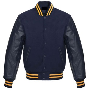 FINER THREADS Men's Breathable <b>Wool</b>/Polyester Stand Collar Front Logo Varsity Jacket Quick Dry Casual Winter Wear - Product Image 4