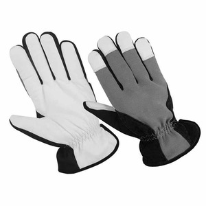 Guantes de Trabajo, Guantes de Seguridad de Cuero de Alta Calidad, Cuero Granulado, Blanco y Negro, Protección para las Manos - Product Image 1