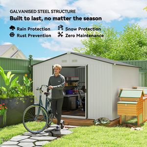 Capanno da Giardino Moderno per Esterni, Grande Casetta Porta Attrezzi Industriale in PVC Ecologico e Acciaio Zincato Impermeabile, Ideale per Riporre Biciclette - Product Image 6