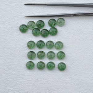 Quartz fraise vert de qualité AAA 4mm à 10mm Cabochons ronds pierres précieuses en vrac pierres semi-précieuses naturelles pour la fabrication de bijoux - Product Image 5