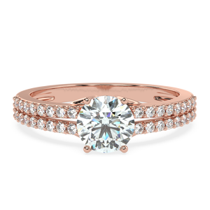 Anillo de diamante natural de 1,03 quilates H Color VS1 Clarity hecho a mano con un impresionante Diamante tachonado - Product Image 2