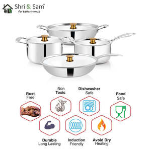 4 PCS Triply Stainless Steel <b>Cookware</b> <b>Set</b> STARTER Triplica Collection - Product Image 2