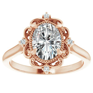 Stylish 10k/12k/18k Solid Gold Oval Lab Grown <b>Diamond</b> Cathedral Engagement & Anniversary <b>Ring</b> IGI Certified Women - Product Image 5