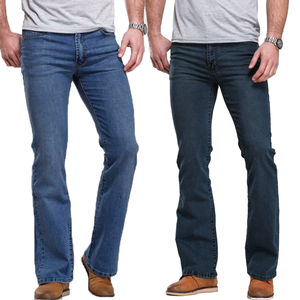Custom High Quality Blue Denim Jeans for Men Slim Fit <b>Boot</b> Cut Flared Vintage Straight Design With Mid Waist <b>Spring</b> Autumnc - Product Image 4