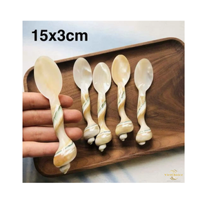Cuchara de Concha de Perla Natural Hecha a Mano, Vajilla Ecológica, Elegante Cuchara de Madreperla para Comer y para Postre - Product Image 2