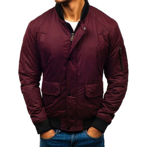 New Style Men's Hooded Waterproof Breathable Bomber Winter Jacket with Custom Logo Solid Color 100% Polyester - Product Image 1