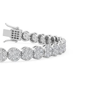 สร้อยข้อมือเพชรทรงกลมแบบคลัสเตอร์ 3.52 กะรัต ทำจากทองคำโรสโกลด์ 9K - Product Image 4